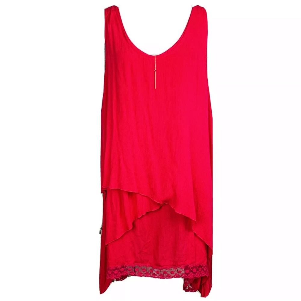 URBAN MANGOZ Sleeveless Layered Dress Magenta Medium